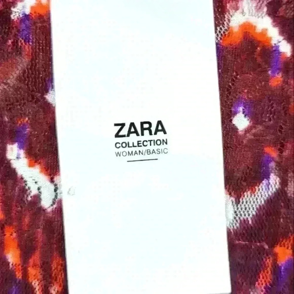 ☆ Zara Womens Abstract Print Flutter Sleeve Tie Dye Sheer Nwts Top 3/$30 - Picture 4 of 5